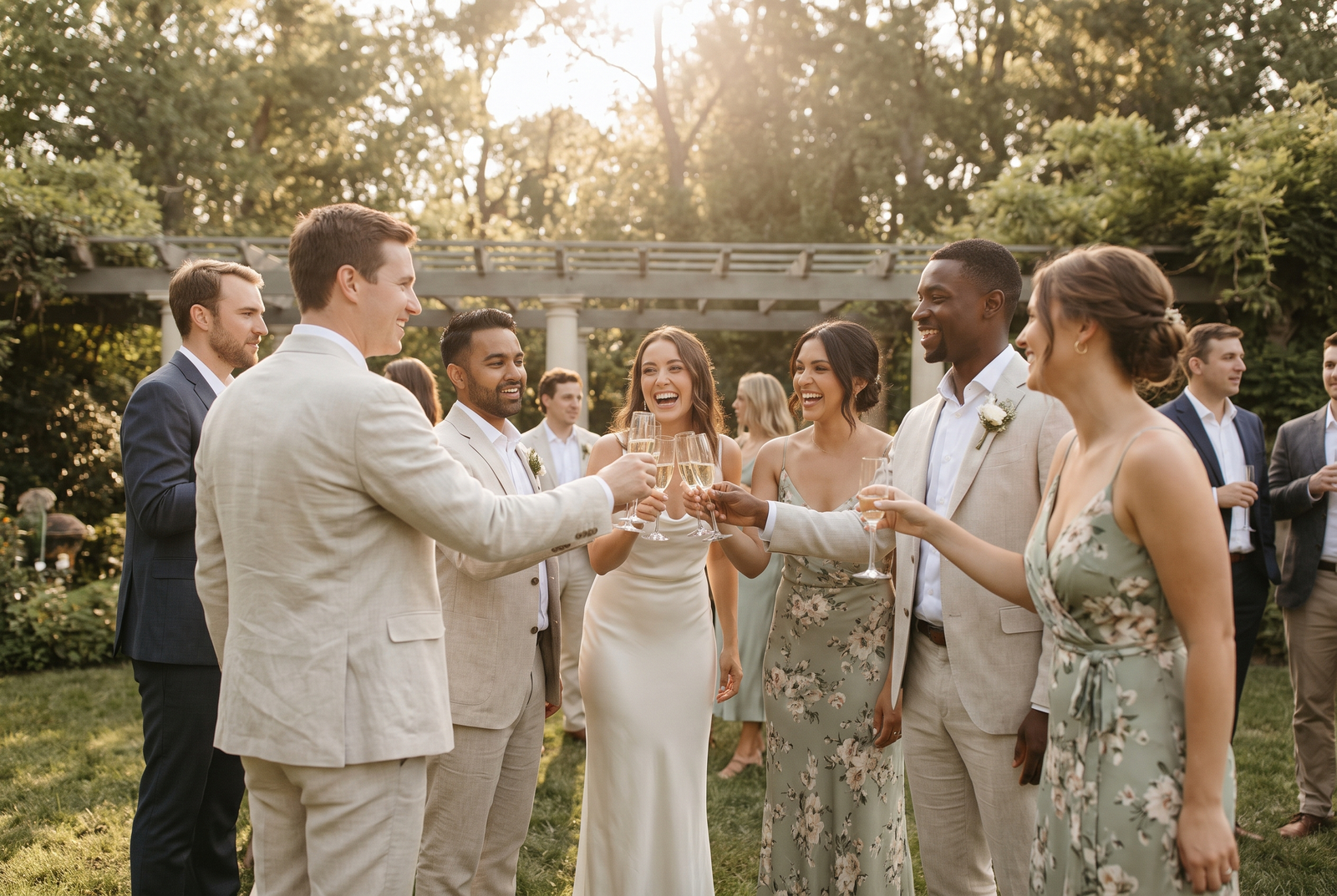 Guests celebrating with a toast